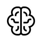 Thinking, brain line icon